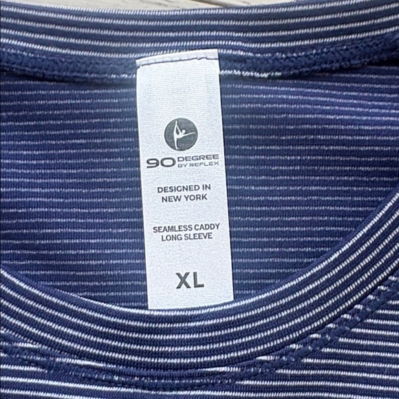 90 Degree by Reflex Seamless Caddy Long Sleeve Shirt Blue White Size XL New NWT - Picture 5 of 7